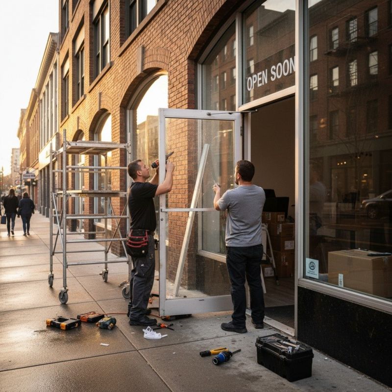 Local Storefront Door Replacement pros at work